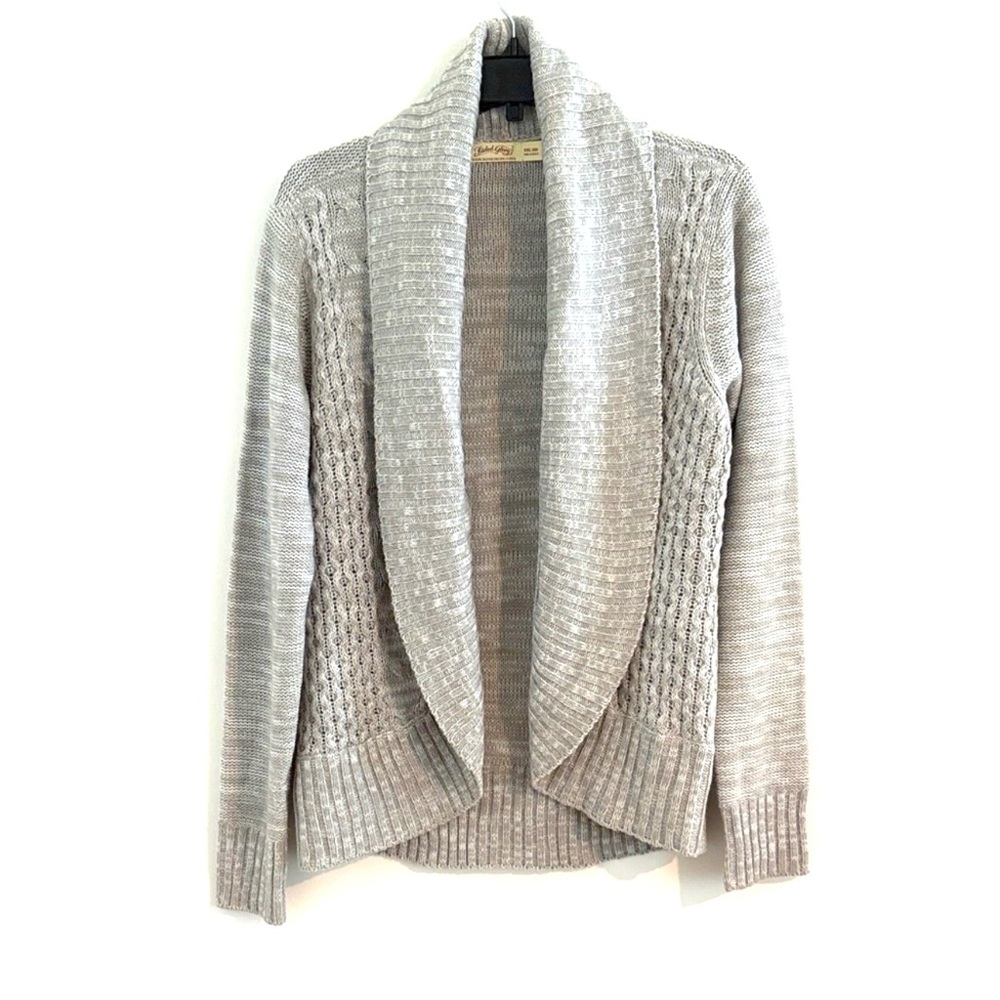 Faded Glory Light Gray Women's Open Cable Knit‎ Cardigan Size XXL